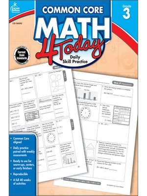 cover image of Common Core Math 4 Today, Grade 3: Daily Skill Practice